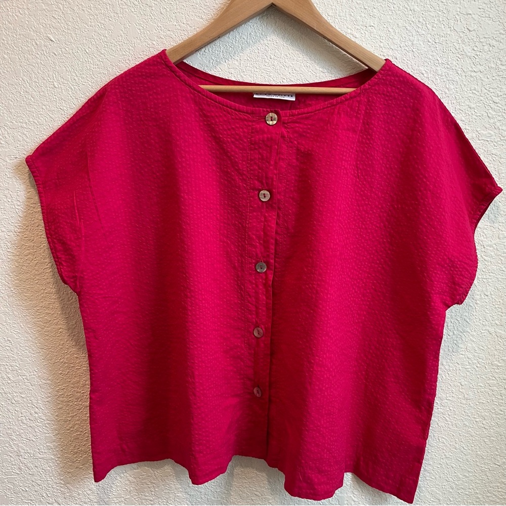 bryn Walker Fuchsia Button Down Shirt